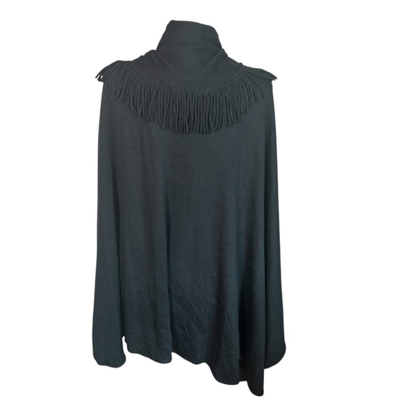 Nina Leonard Classic Black Fringe Shawl - Picture 5 of 7